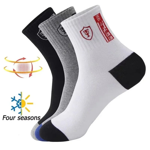 10 Pairs Men’s Breathable Cotton Sports Socks – Bamboo Fiber, Sweat-Absorbing, Deodorant Business Socks